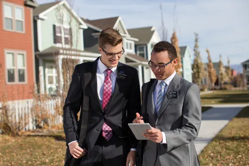 Missionaries walking together